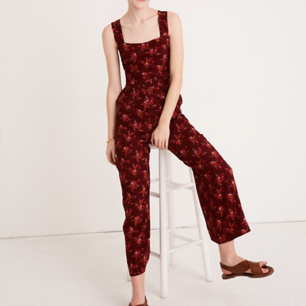 Madewell overall jumpsuit window box floral 4